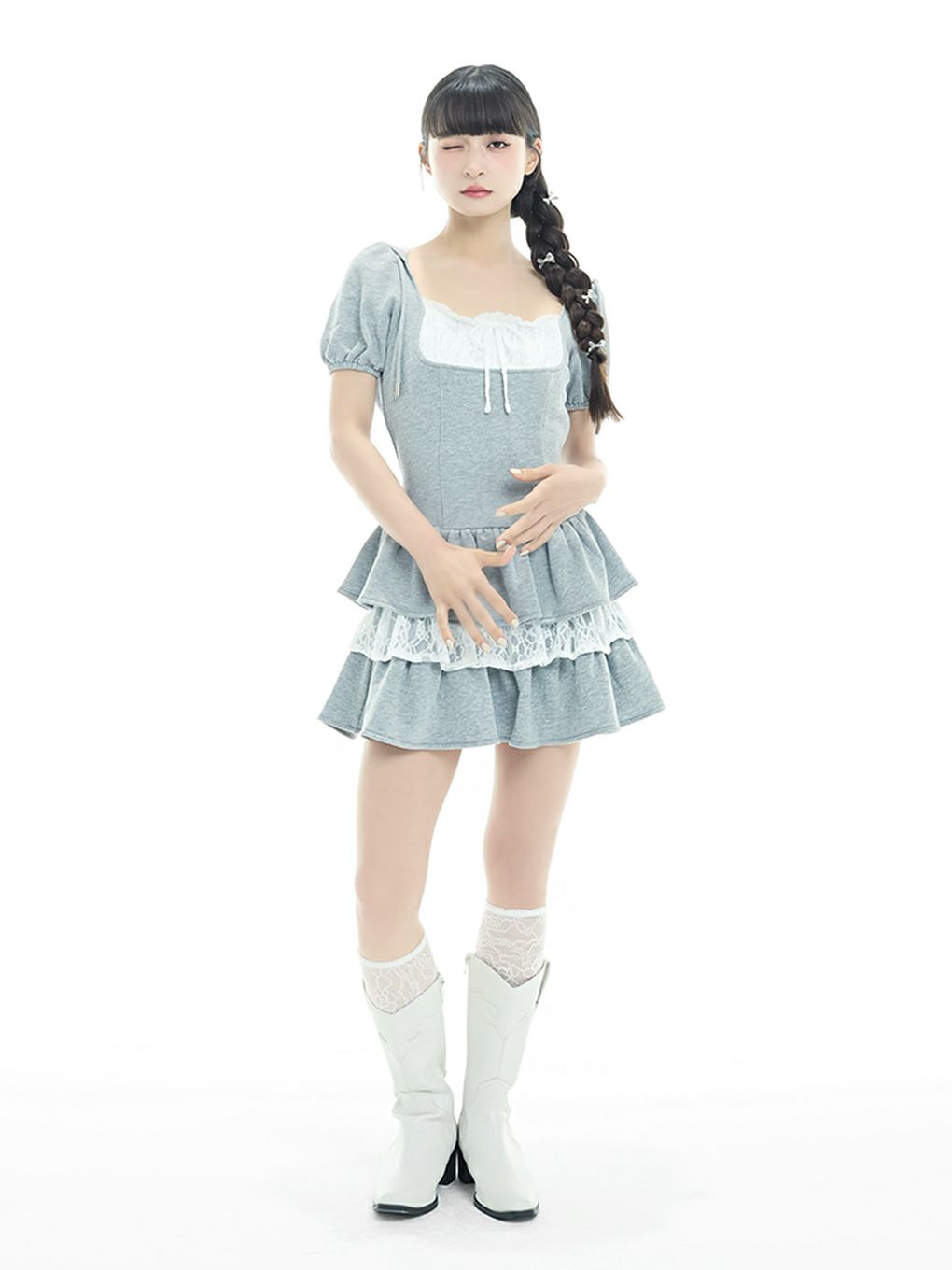 【BUBBLES】ガーリースウェットワンピース