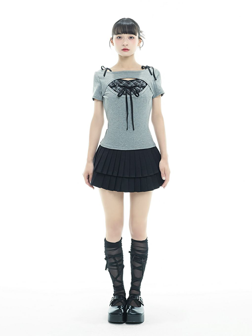 【BUBBLES】レイヤードリボントップス