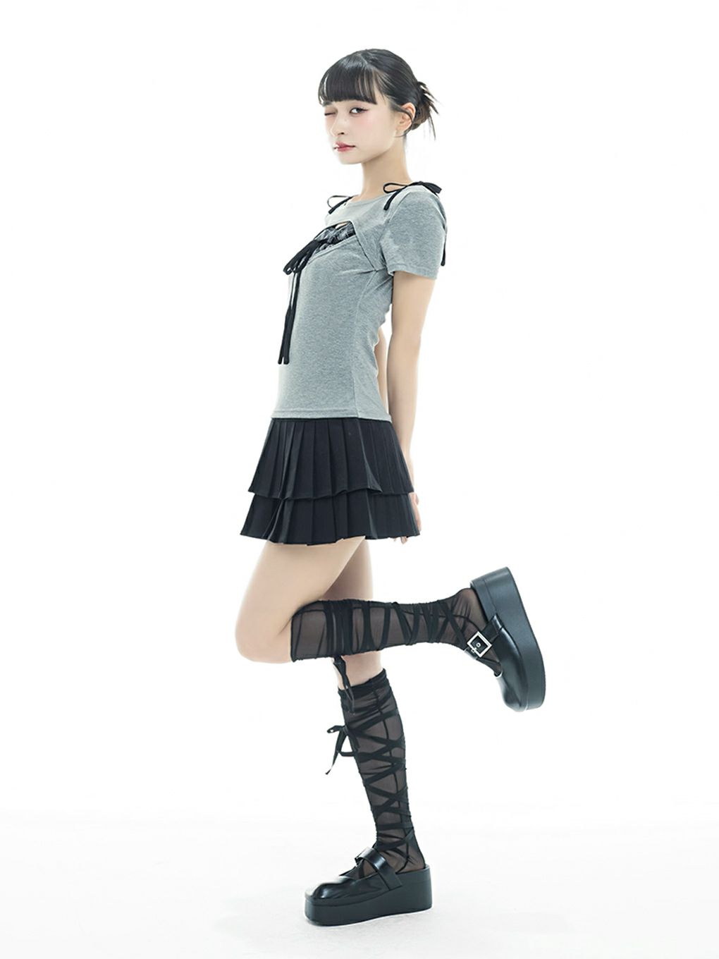 【BUBBLES】レイヤードリボントップス