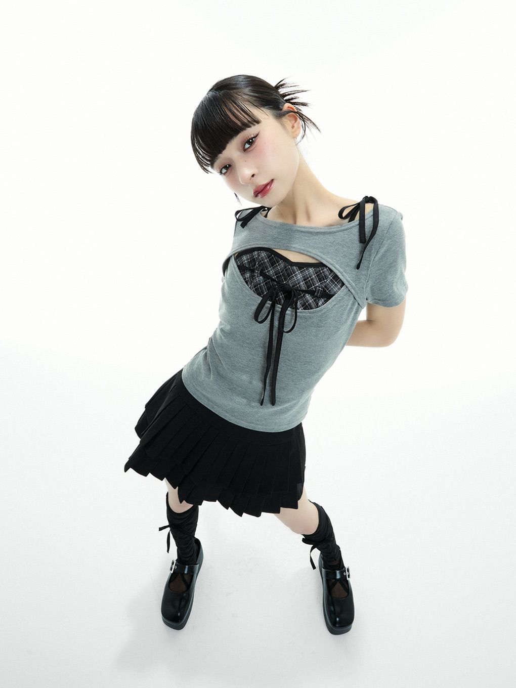 【BUBBLES】レイヤードリボントップス