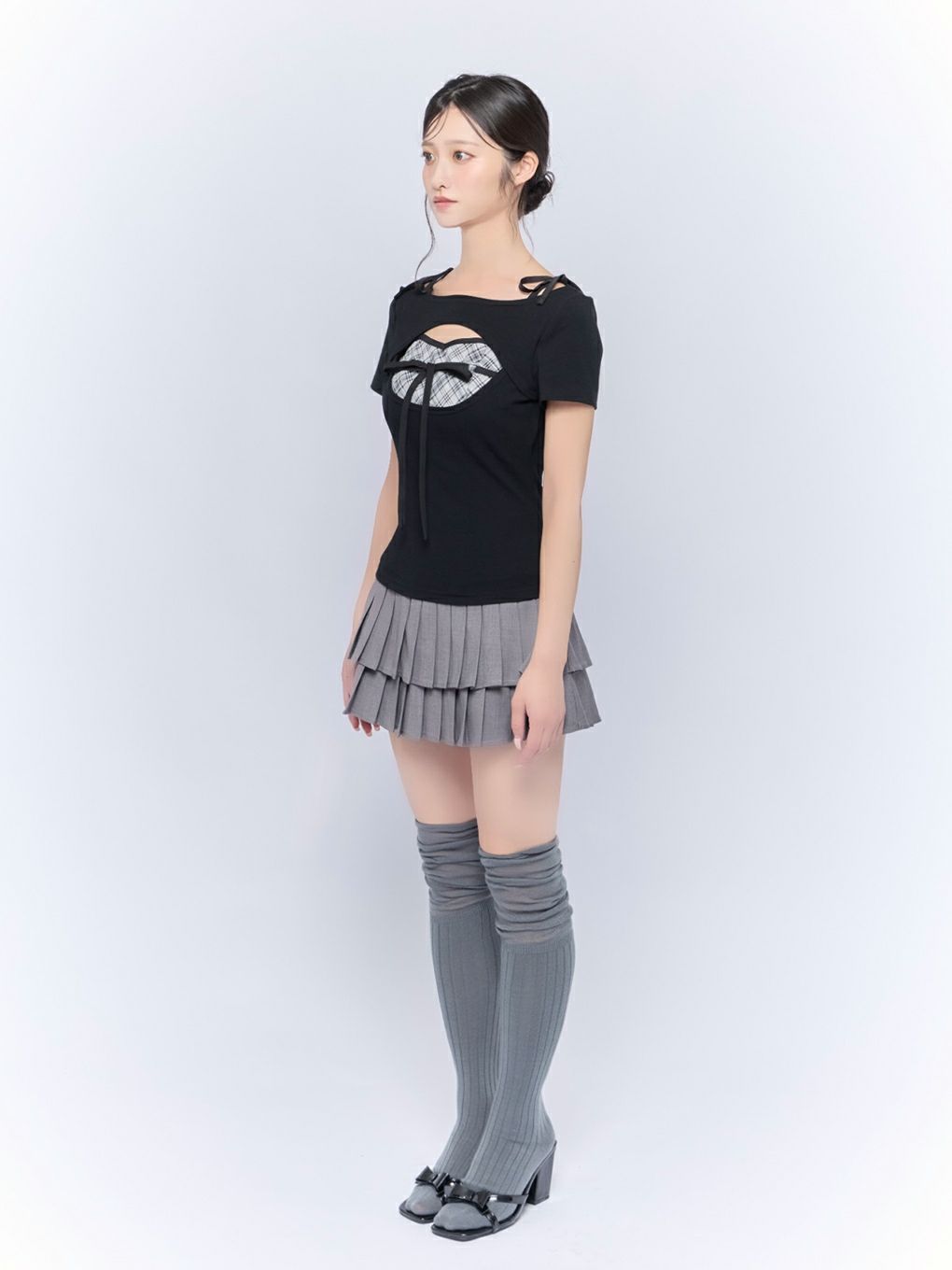 【BUBBLES】レイヤードリボントップス