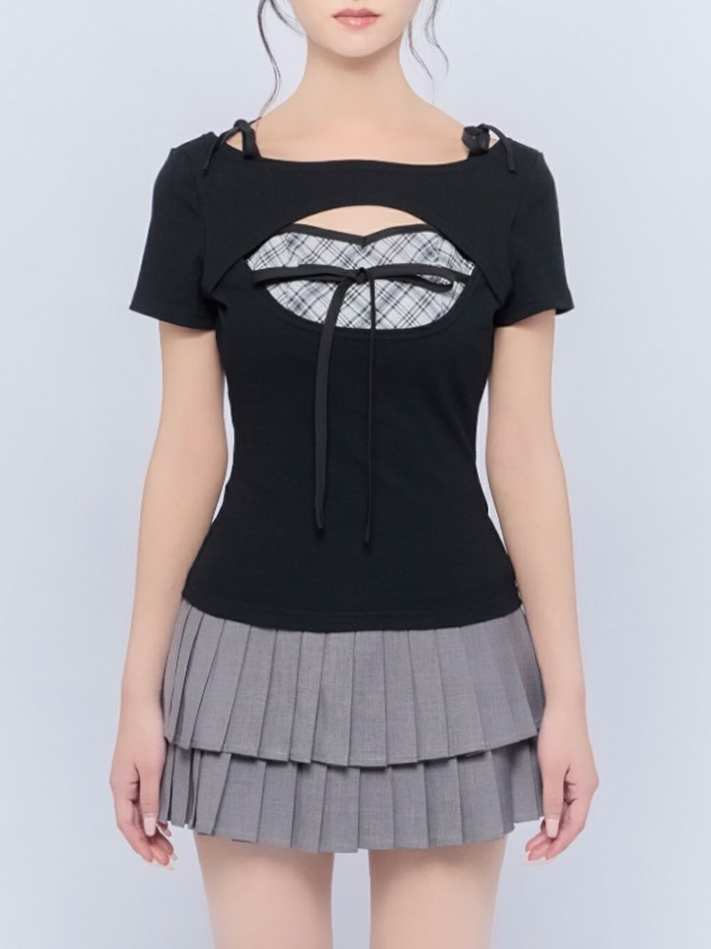 【BUBBLES】レイヤードリボントップス