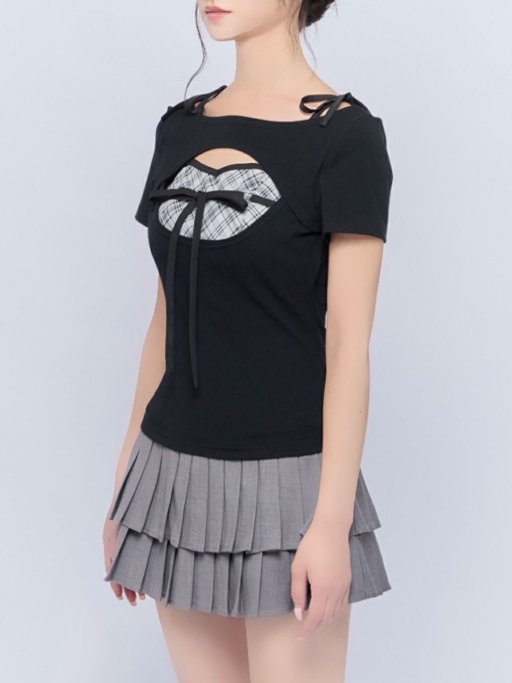 【BUBBLES】レイヤードリボントップス