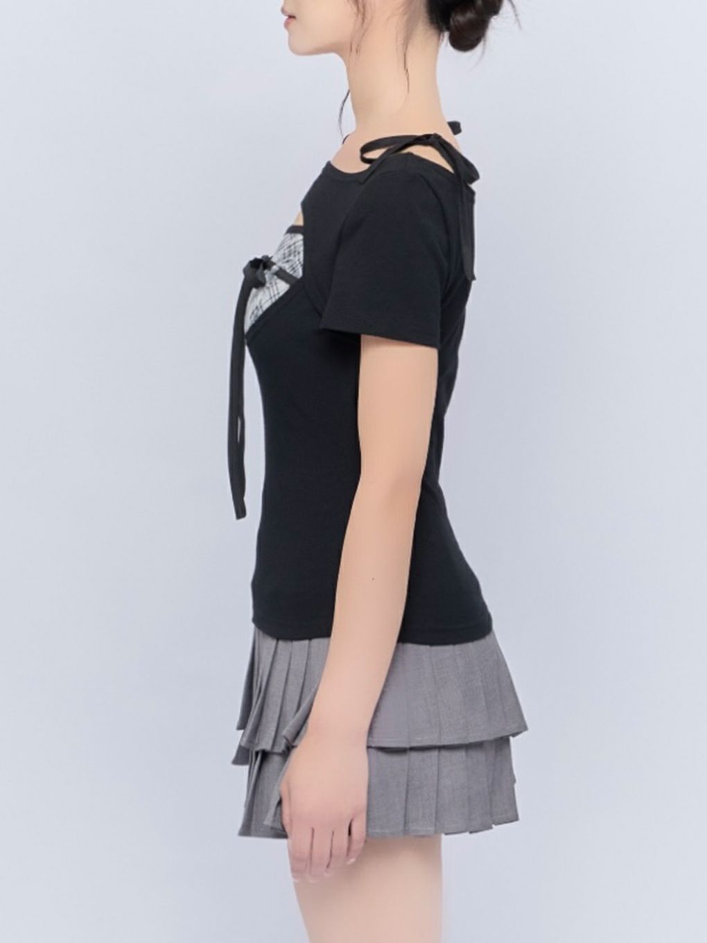 【BUBBLES】レイヤードリボントップス