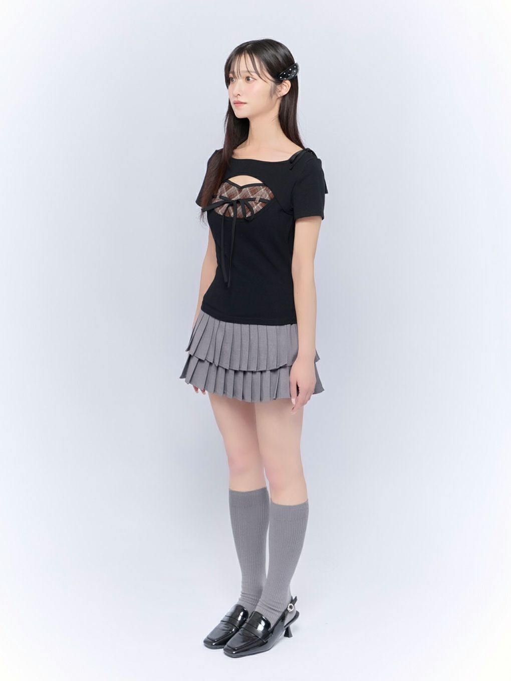 【BUBBLES】レイヤードリボントップス