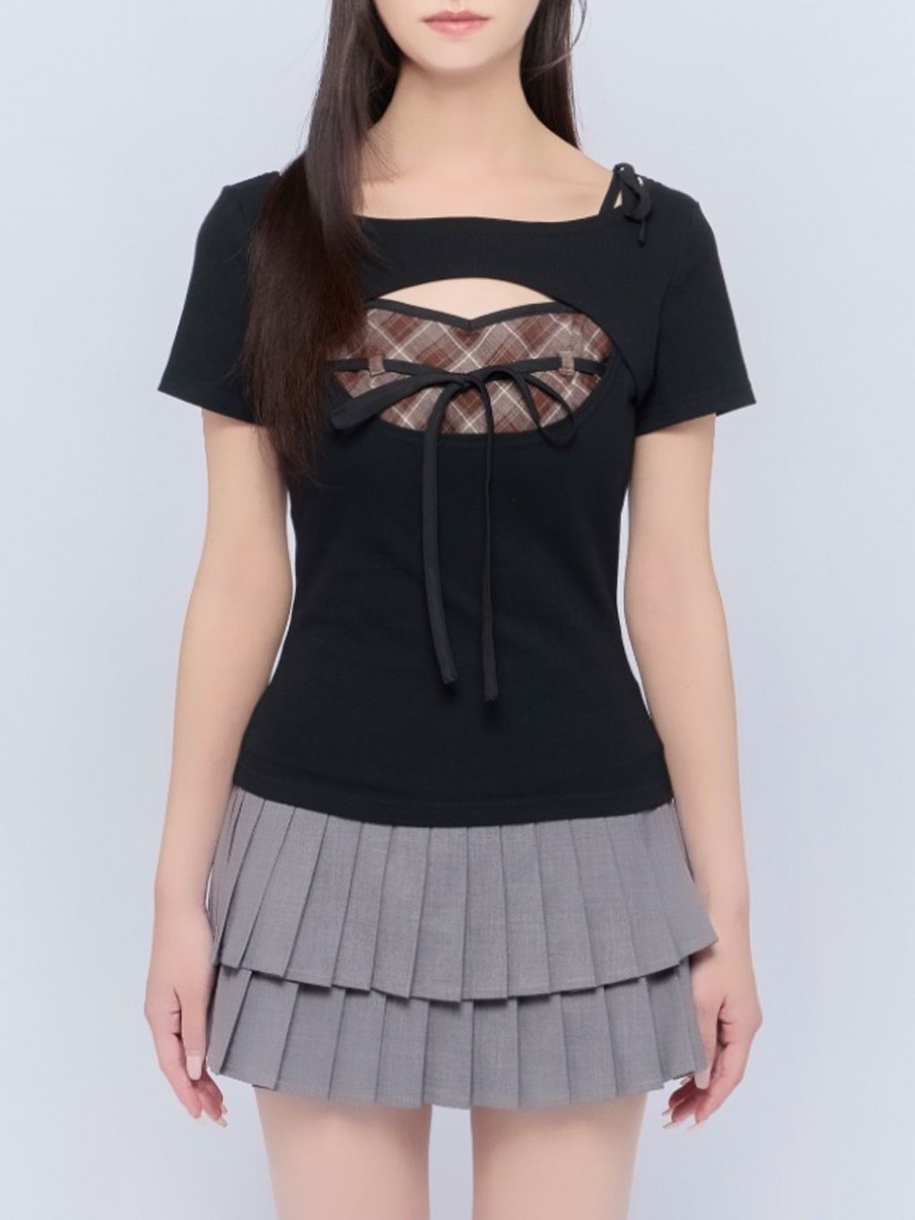 【BUBBLES】レイヤードリボントップス