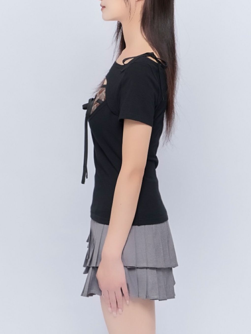 【BUBBLES】レイヤードリボントップス