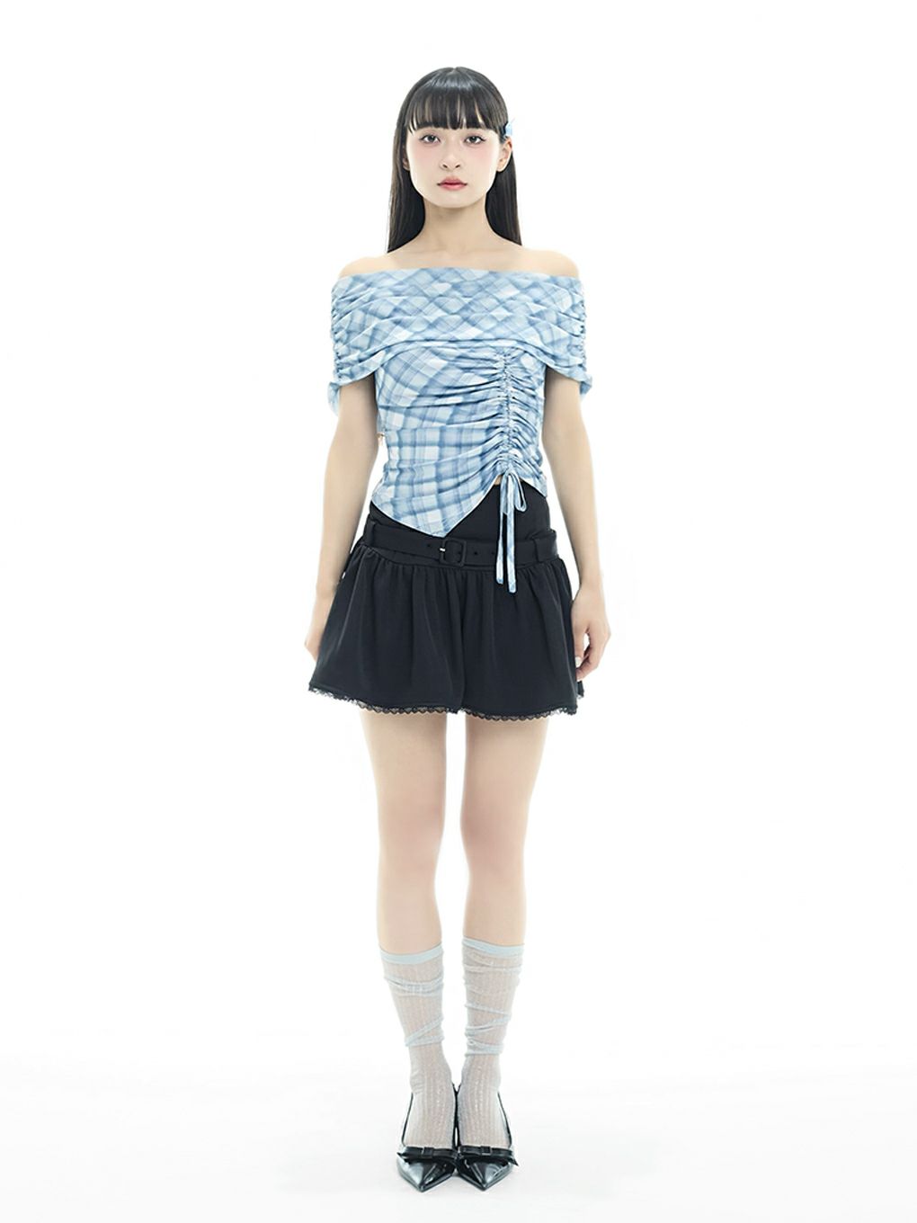 【BUBBLES】シアーオフショルトップス