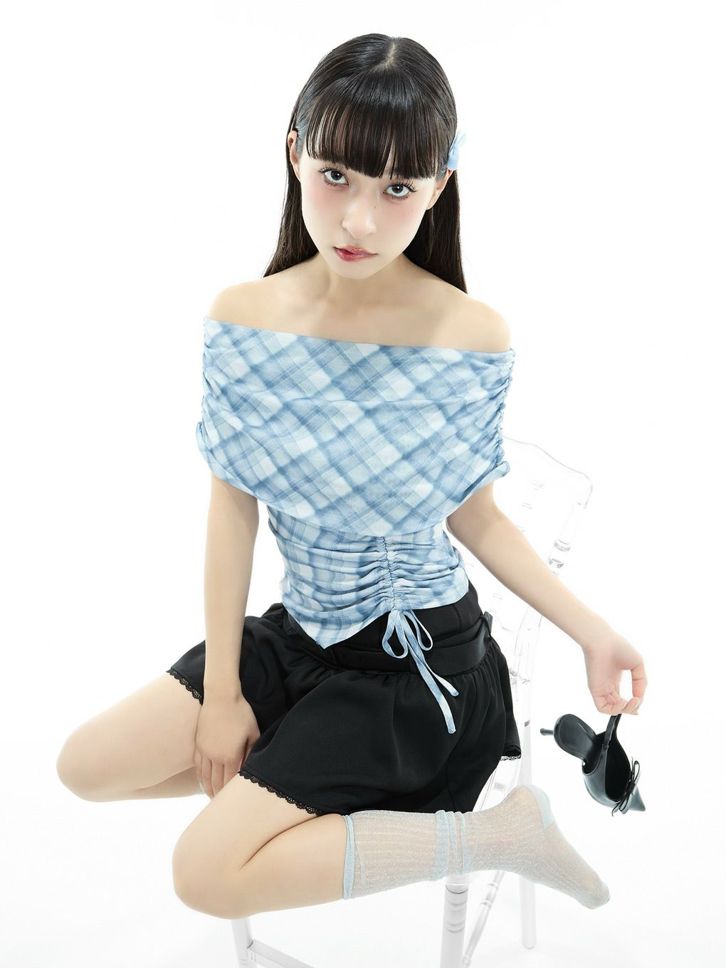 【BUBBLES】シアーオフショルトップス