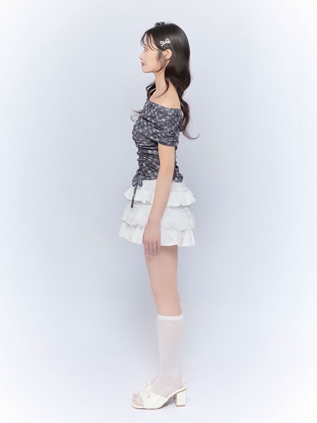 【BUBBLES】シアーオフショルトップス