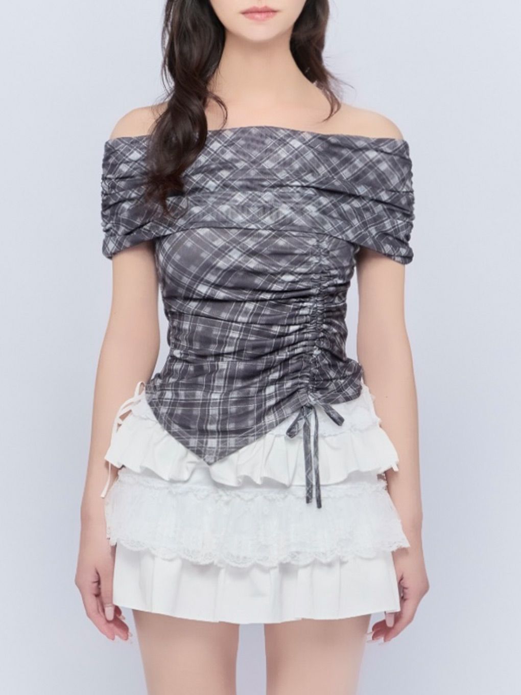 【BUBBLES】シアーオフショルトップス