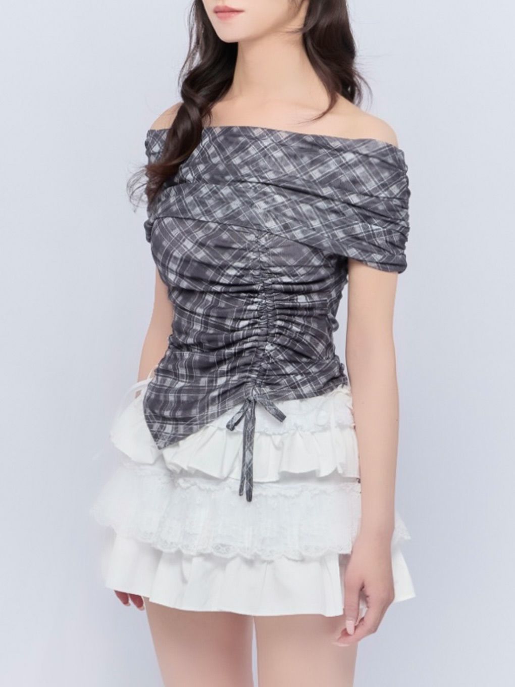 【BUBBLES】シアーオフショルトップス