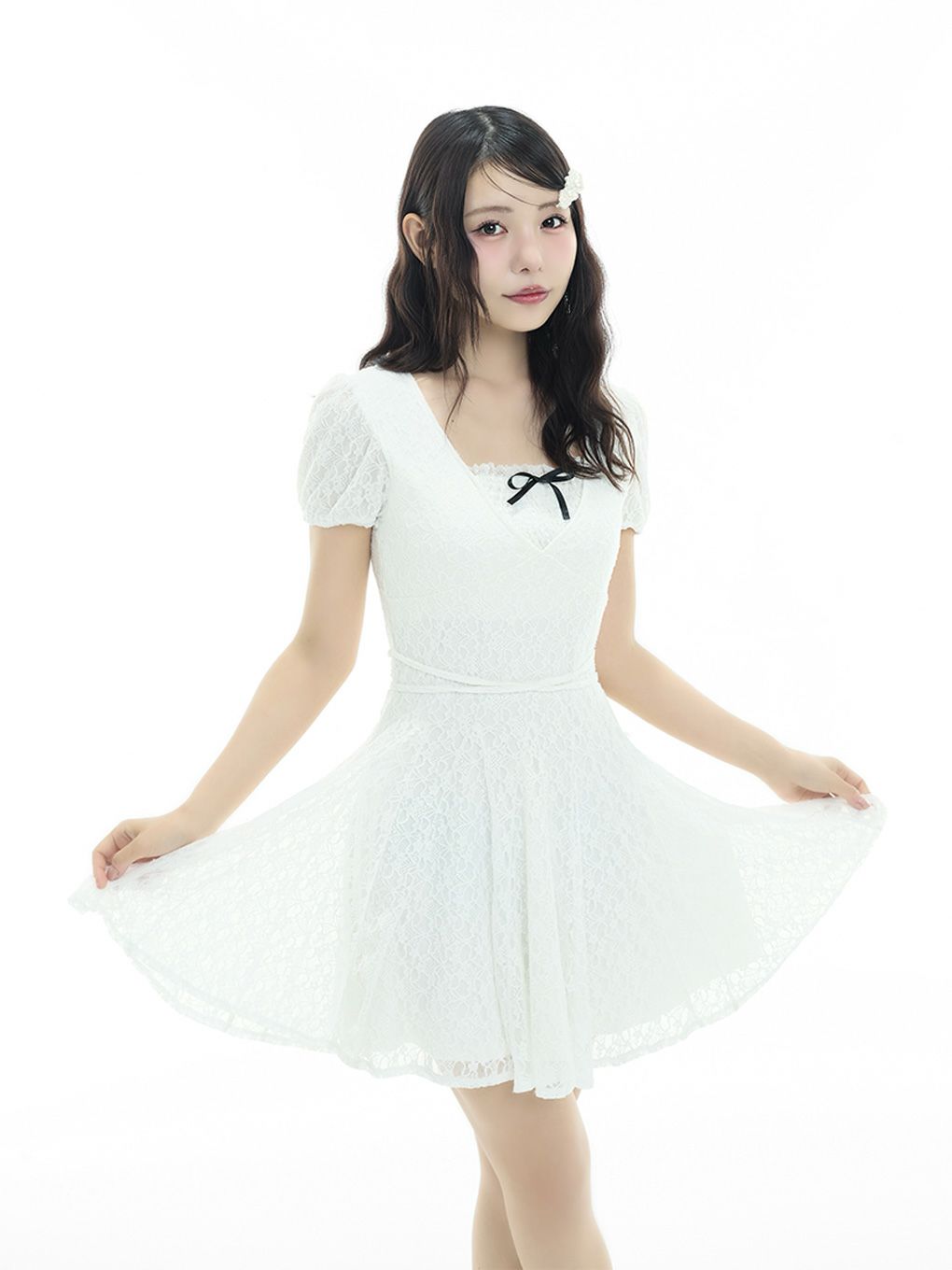 【BUBBLES】レースフレアワンピース