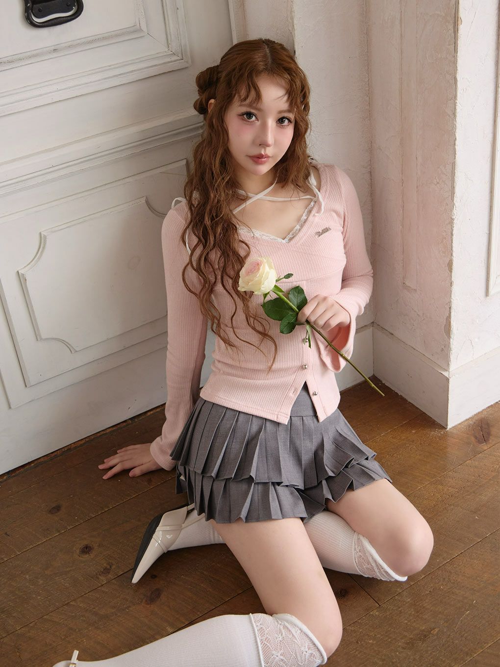 【BUBBLES】プリーツティアードスカパン