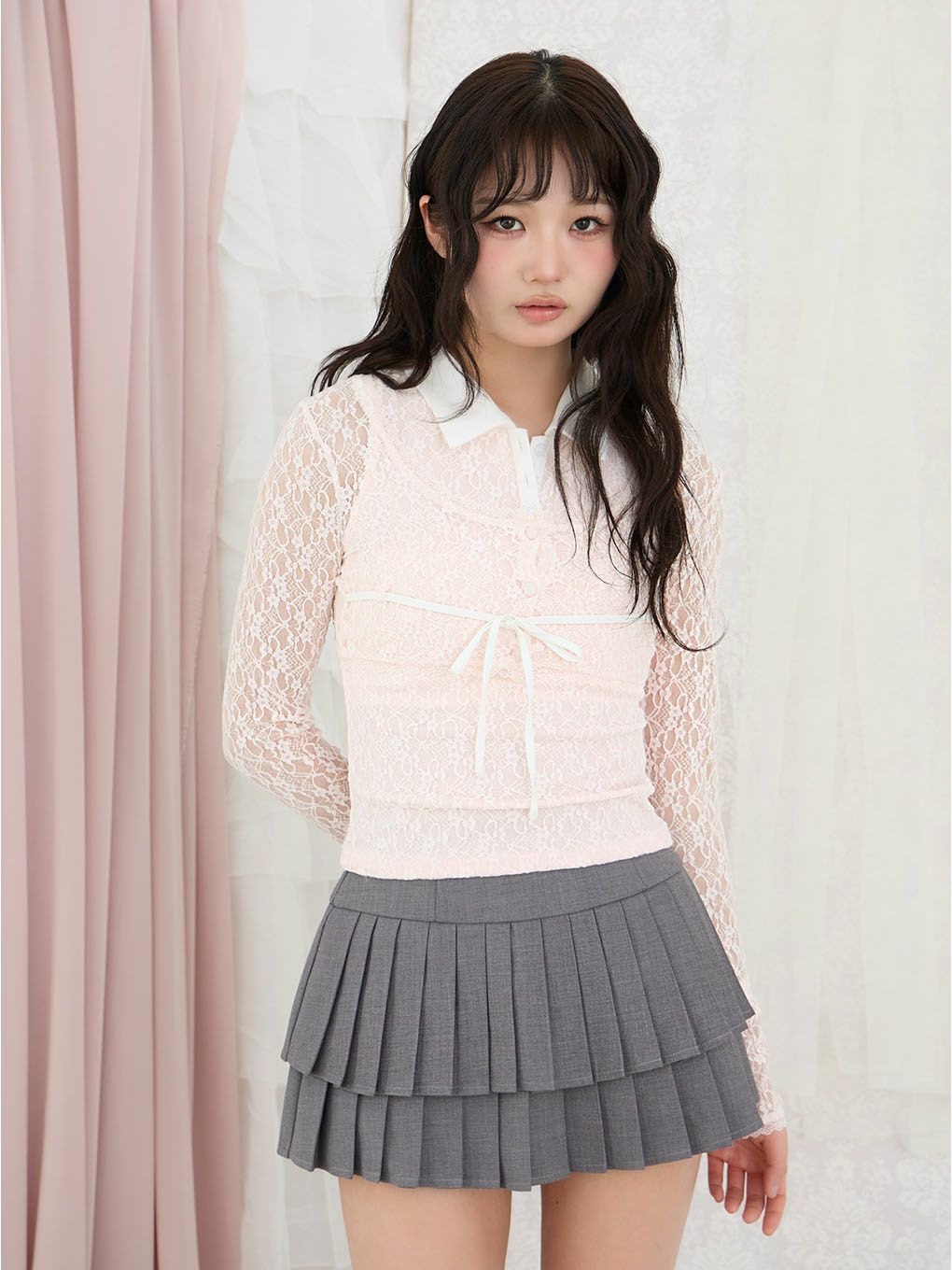 【BUBBLES】プリーツティアードスカパン