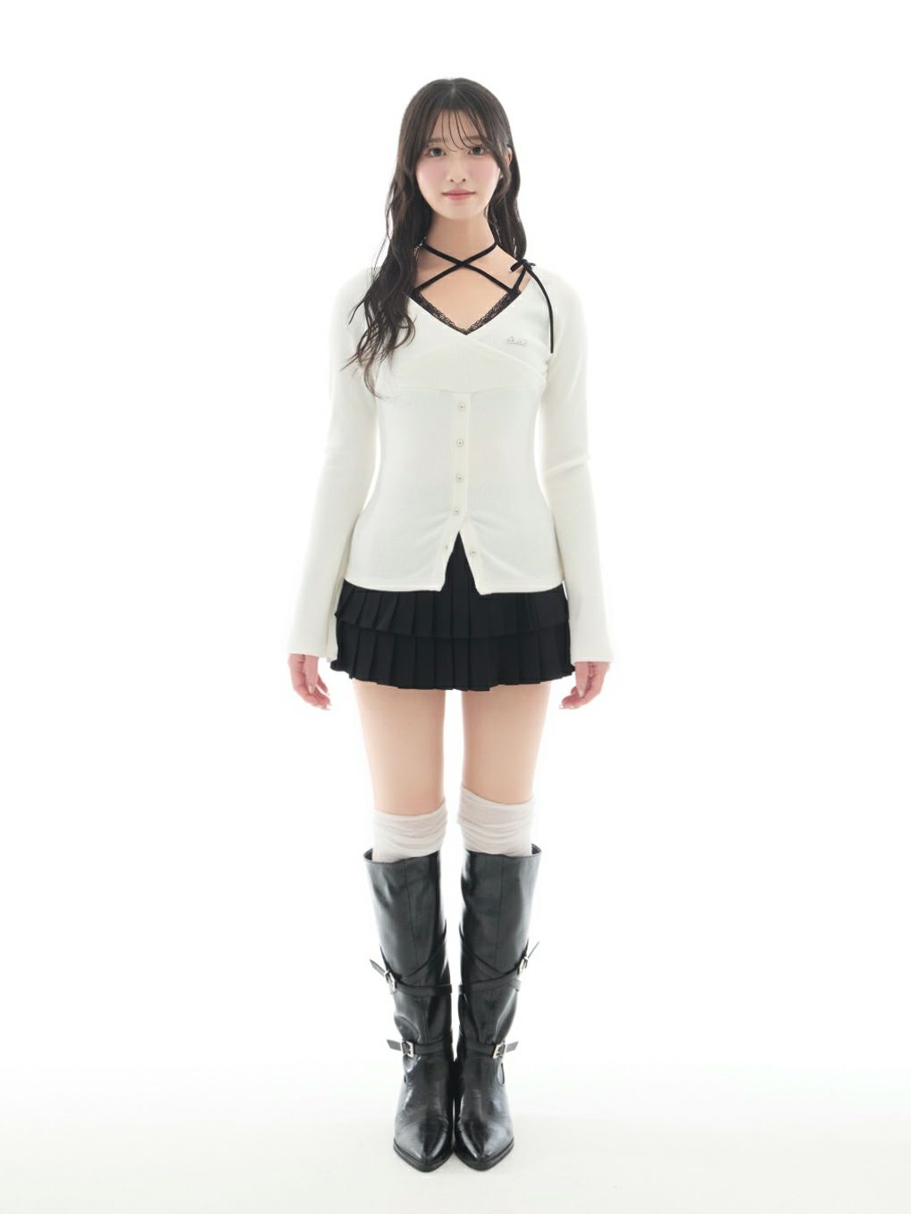 【BUBBLES】プリーツティアードスカパン