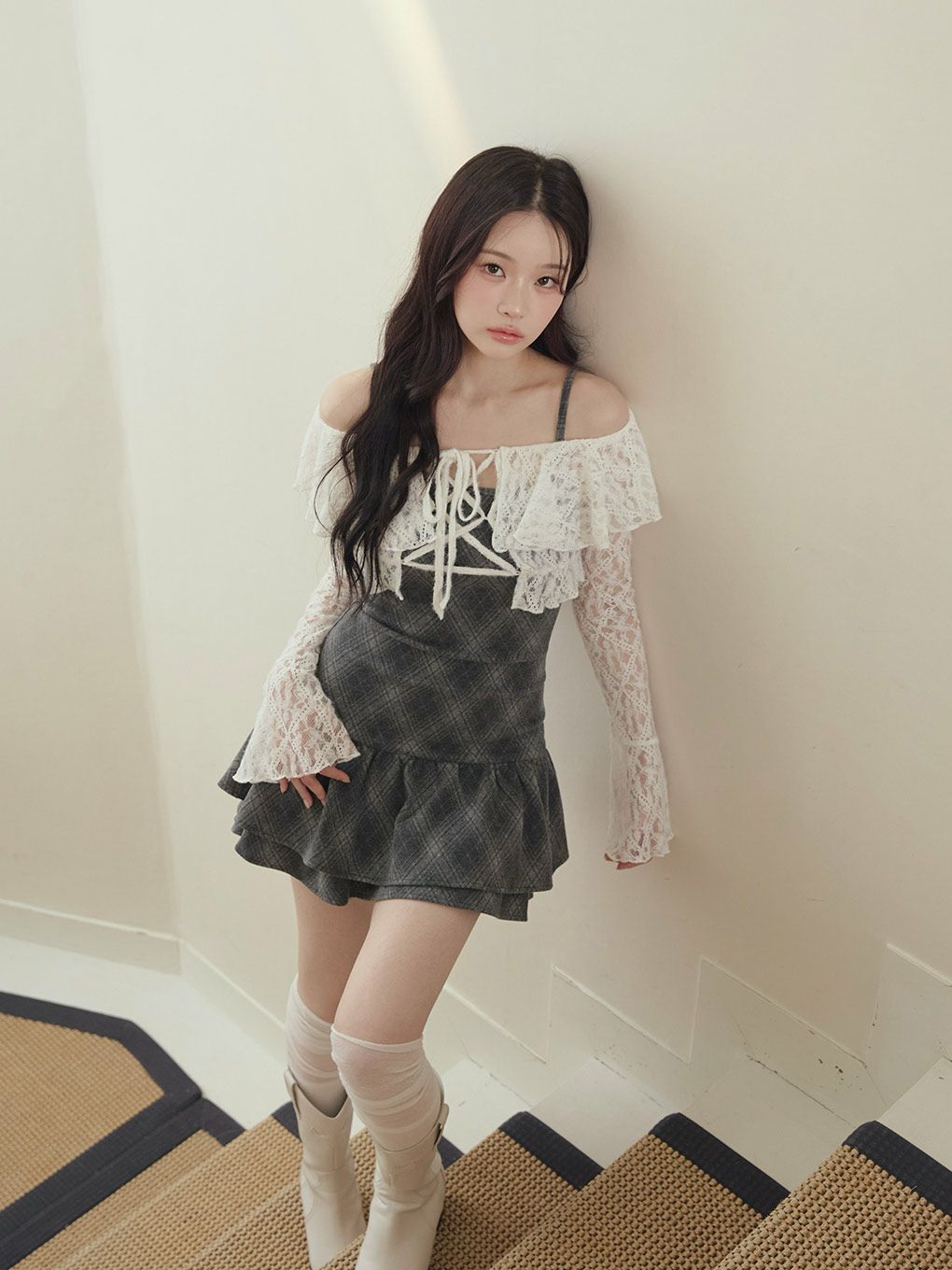 【BUBBLES】レースアンサンブルワンピース