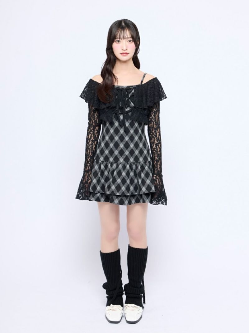 bubbles レースギャザーワンピース ブラック M オンライン完売色 新作 BUBBLES】レースギャザーワンピース | sparkling mall online store