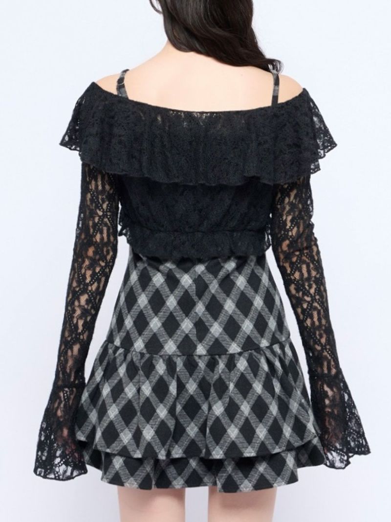bubbles レースギャザーワンピース ブラック M オンライン完売色 新作 BUBBLES】レースギャザーワンピース | sparkling mall online store