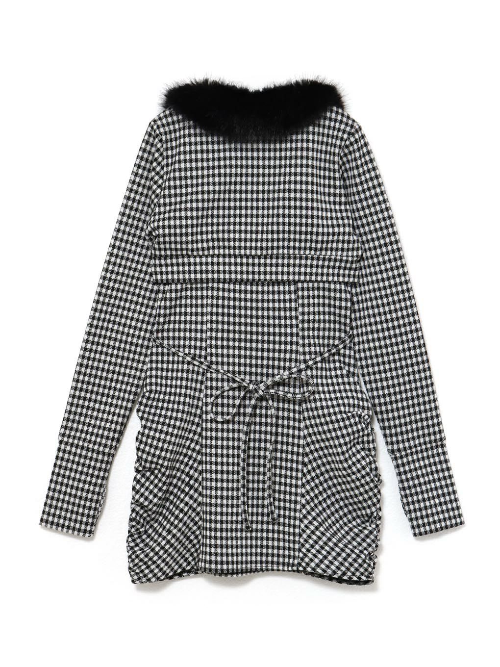 【BUBBLES】ファーカラークロスワンピース