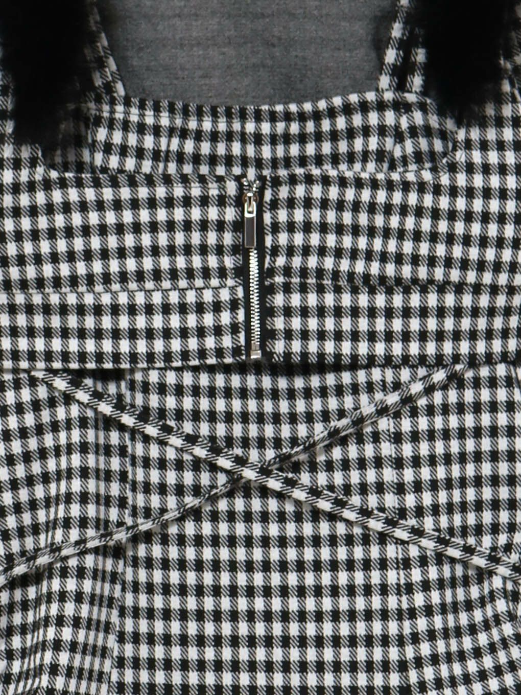 【BUBBLES】ファーカラークロスワンピース