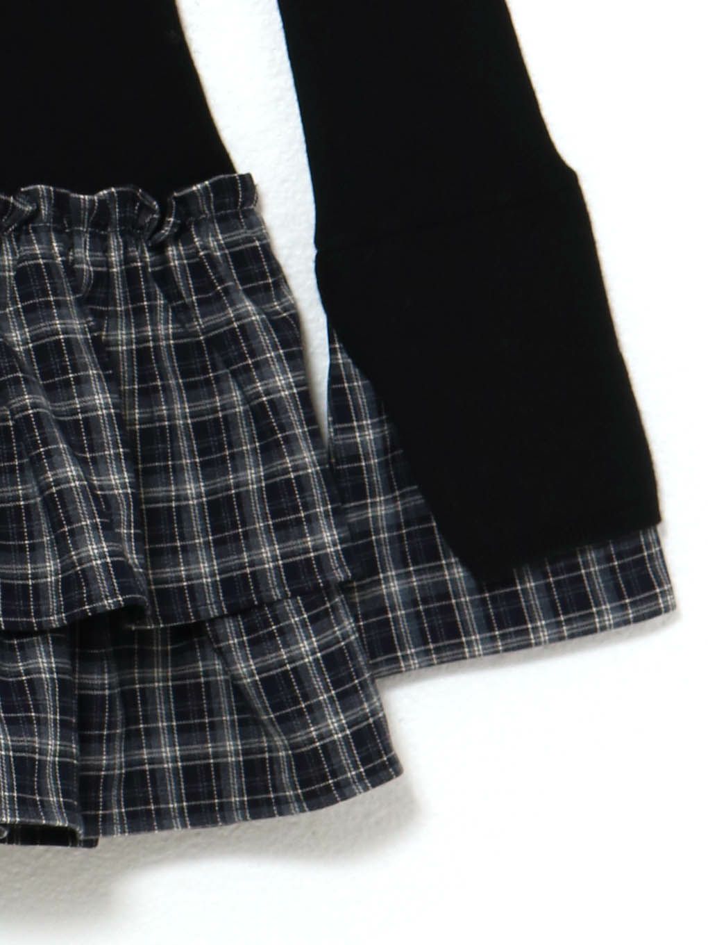 【BUBBLES】チェックリボンワンショルワンピース