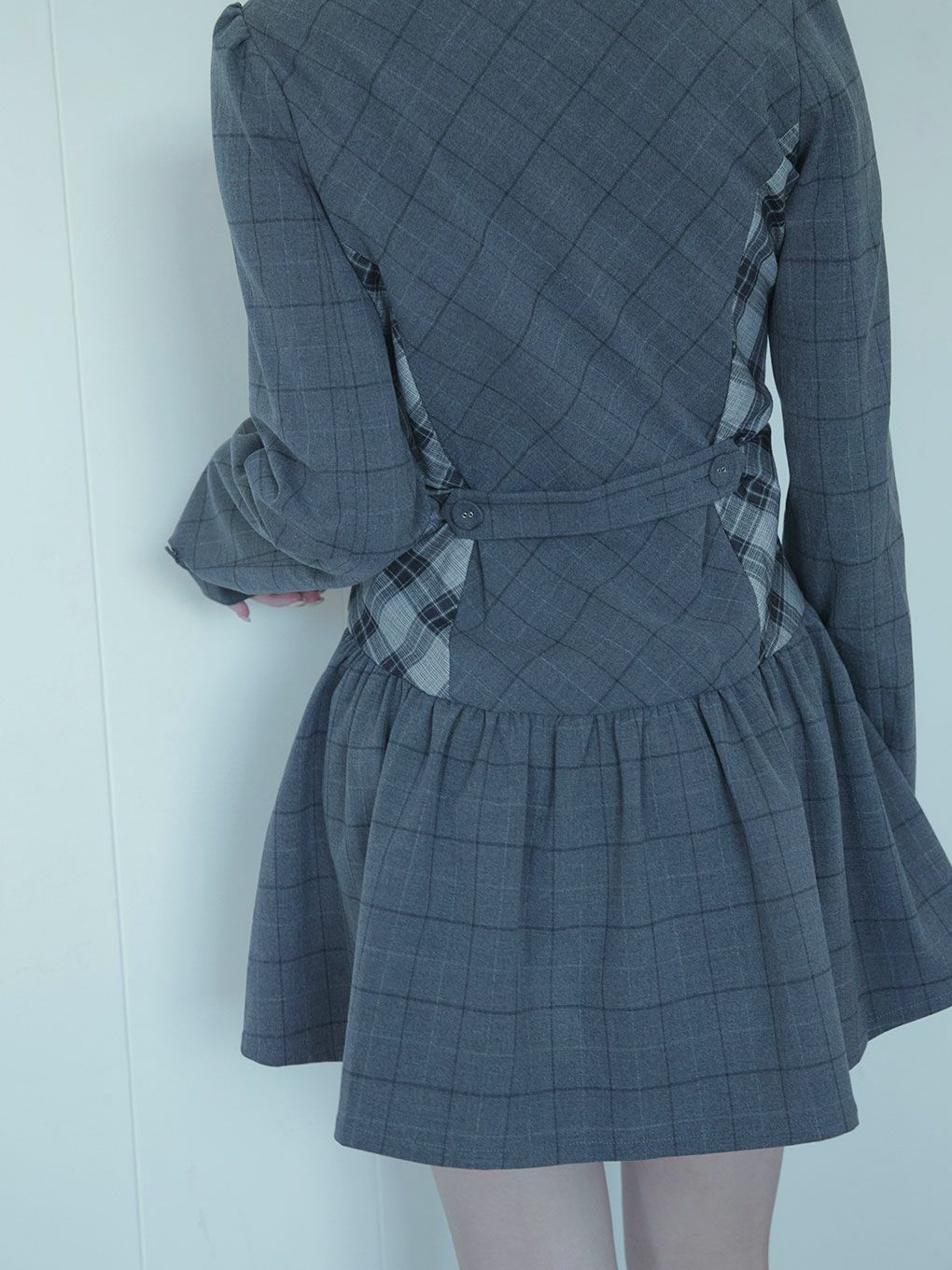 【BUBBLES】ミックスチェックジャケットワンピース