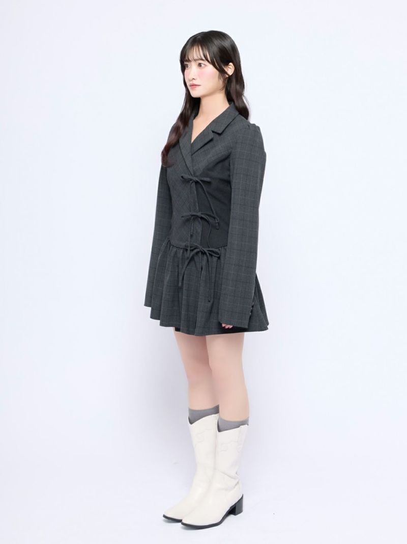BUBBLES】ミックスチェックジャケットワンピース | sparkling mall