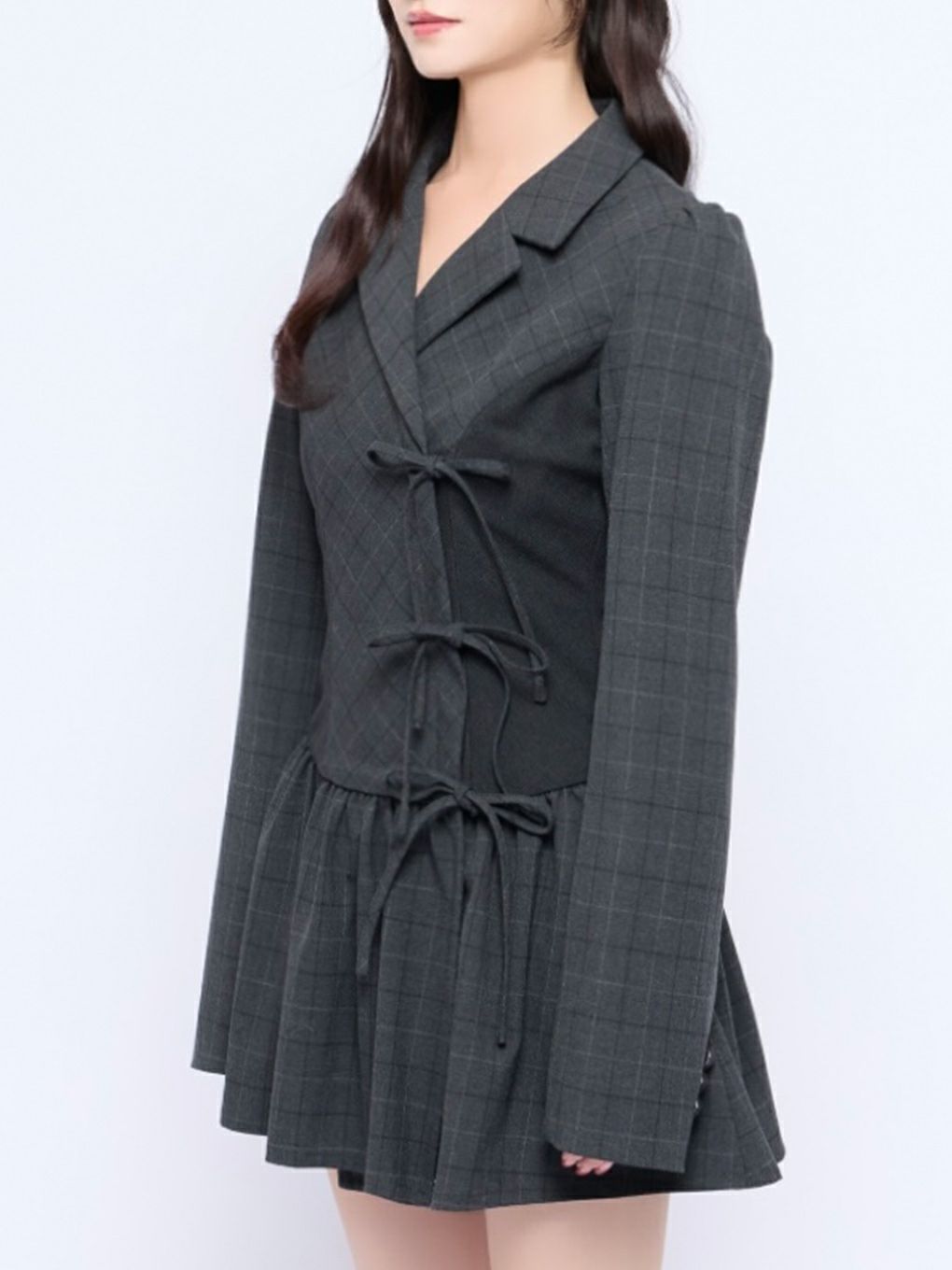 【BUBBLES】ミックスチェックジャケットワンピース