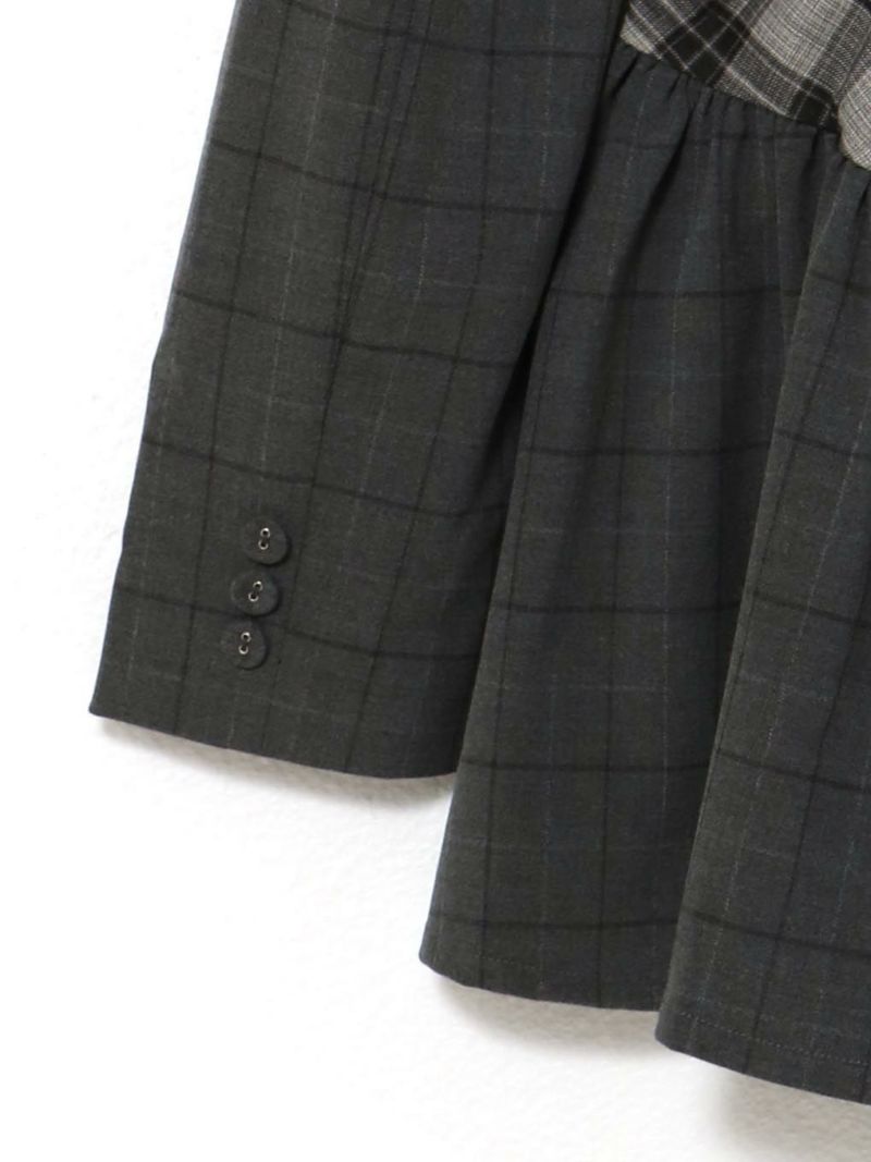 BUBBLES】ミックスチェックジャケットワンピース | sparkling mall