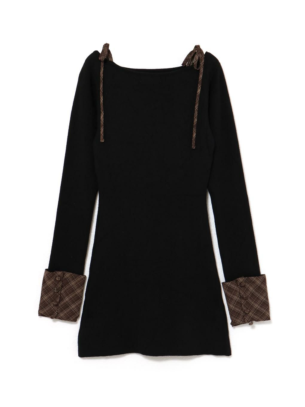 【BUBBLES】オープンリボンチェックワンピース