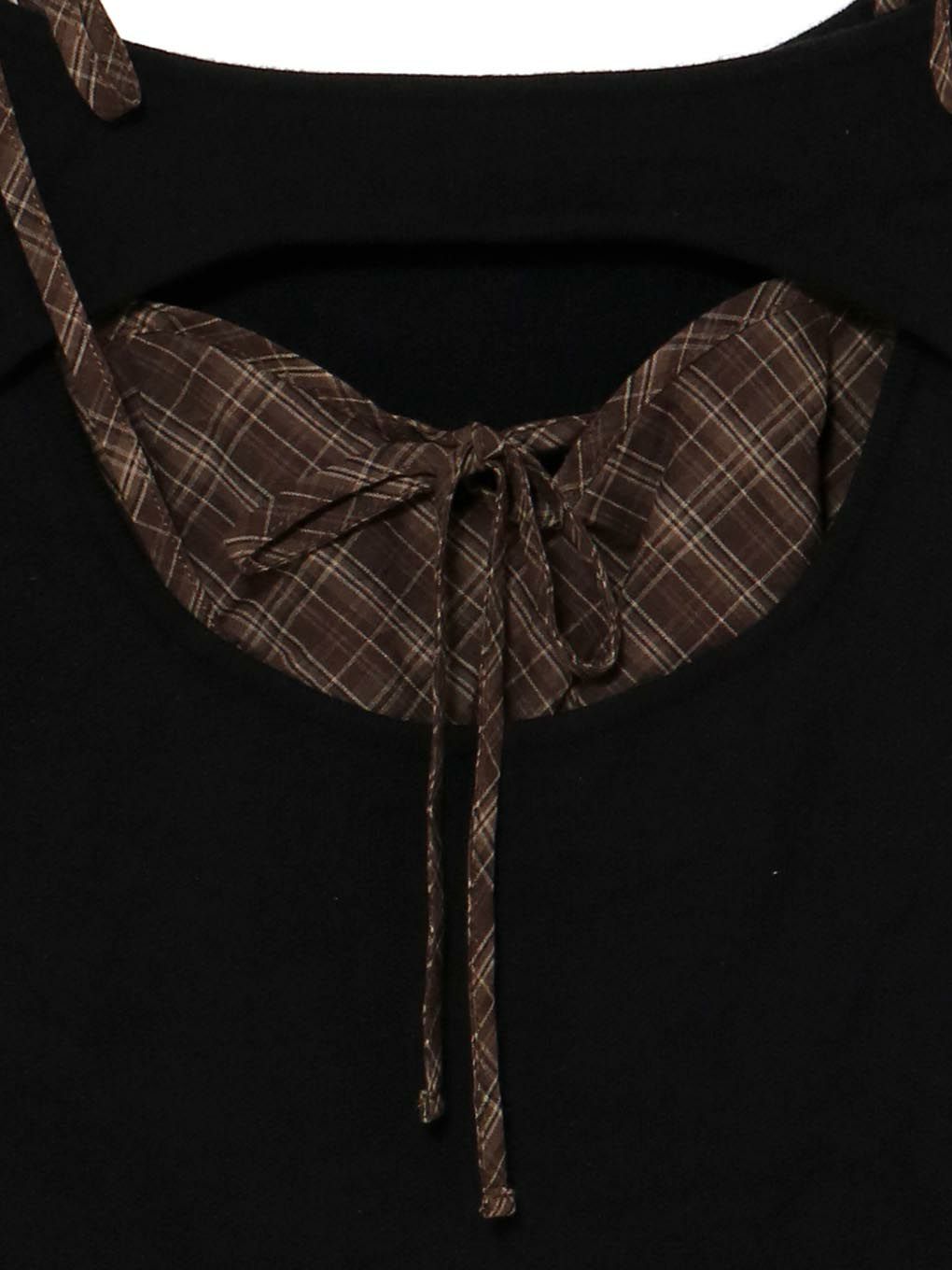 【BUBBLES】オープンリボンチェックワンピース