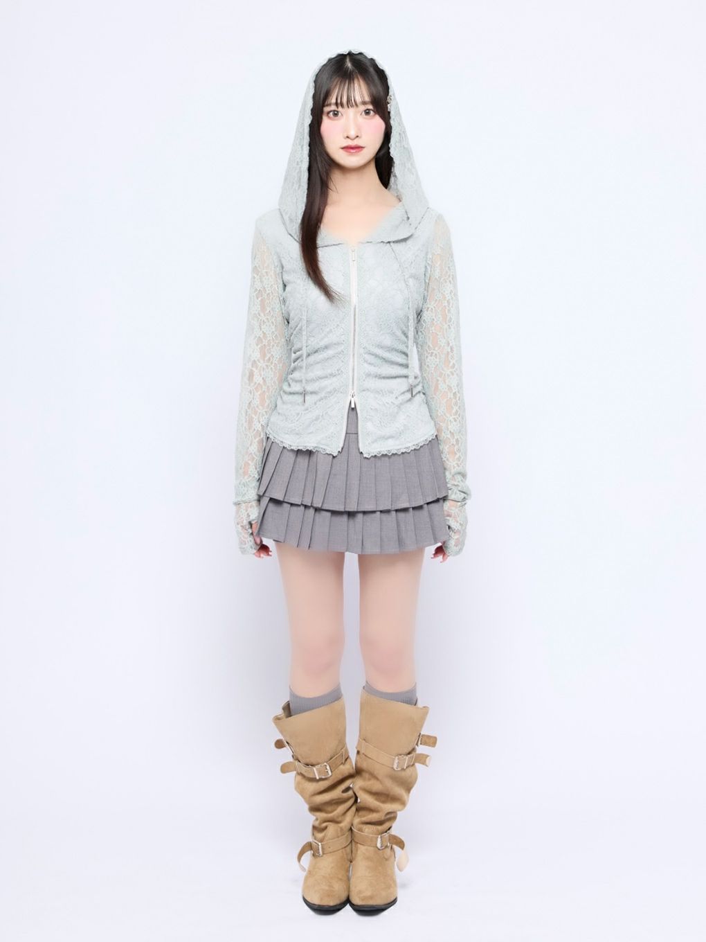 【BUBBLES】レースフーディートップス