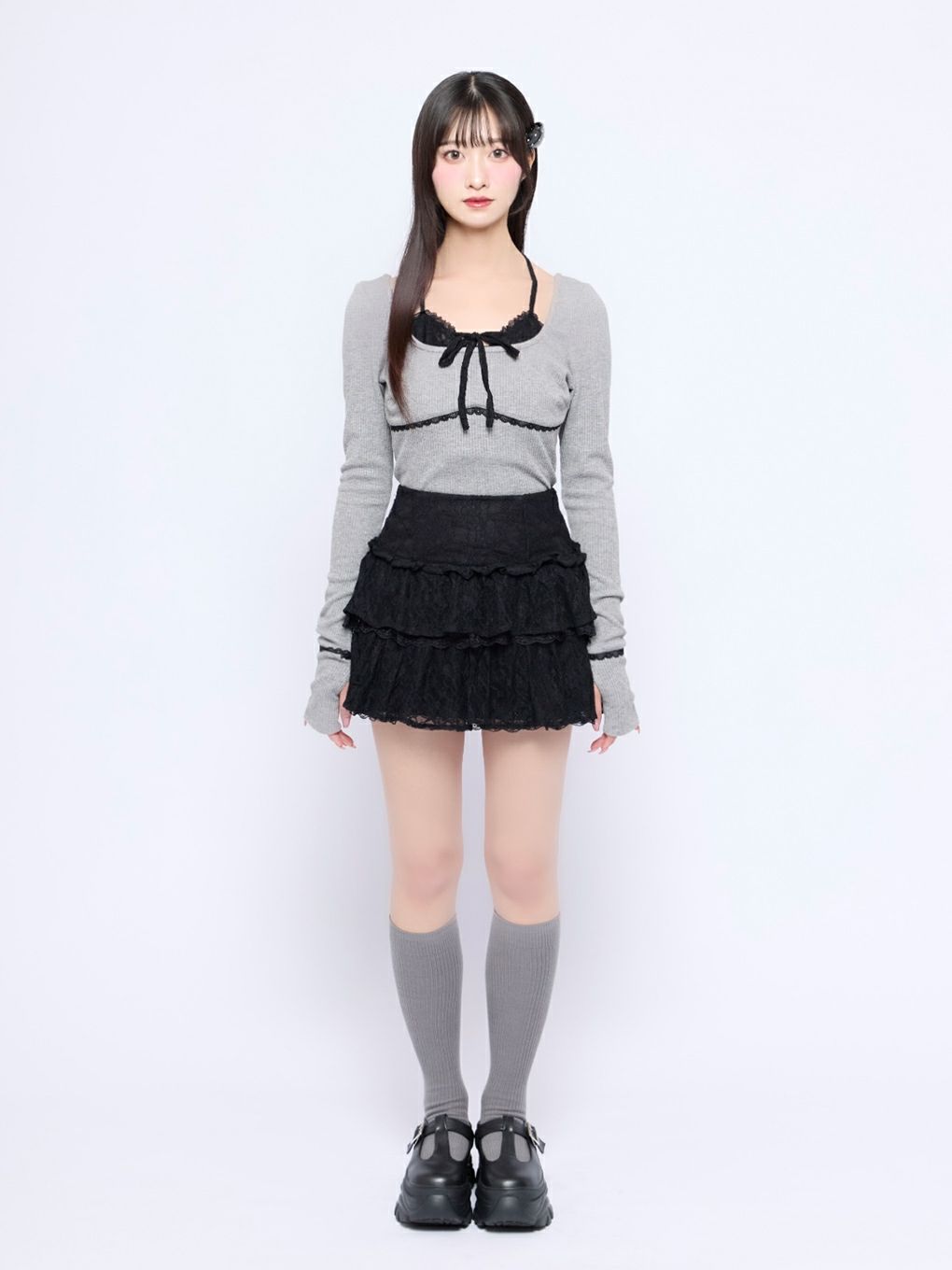 【BUBBLES】レイヤードパターントップス