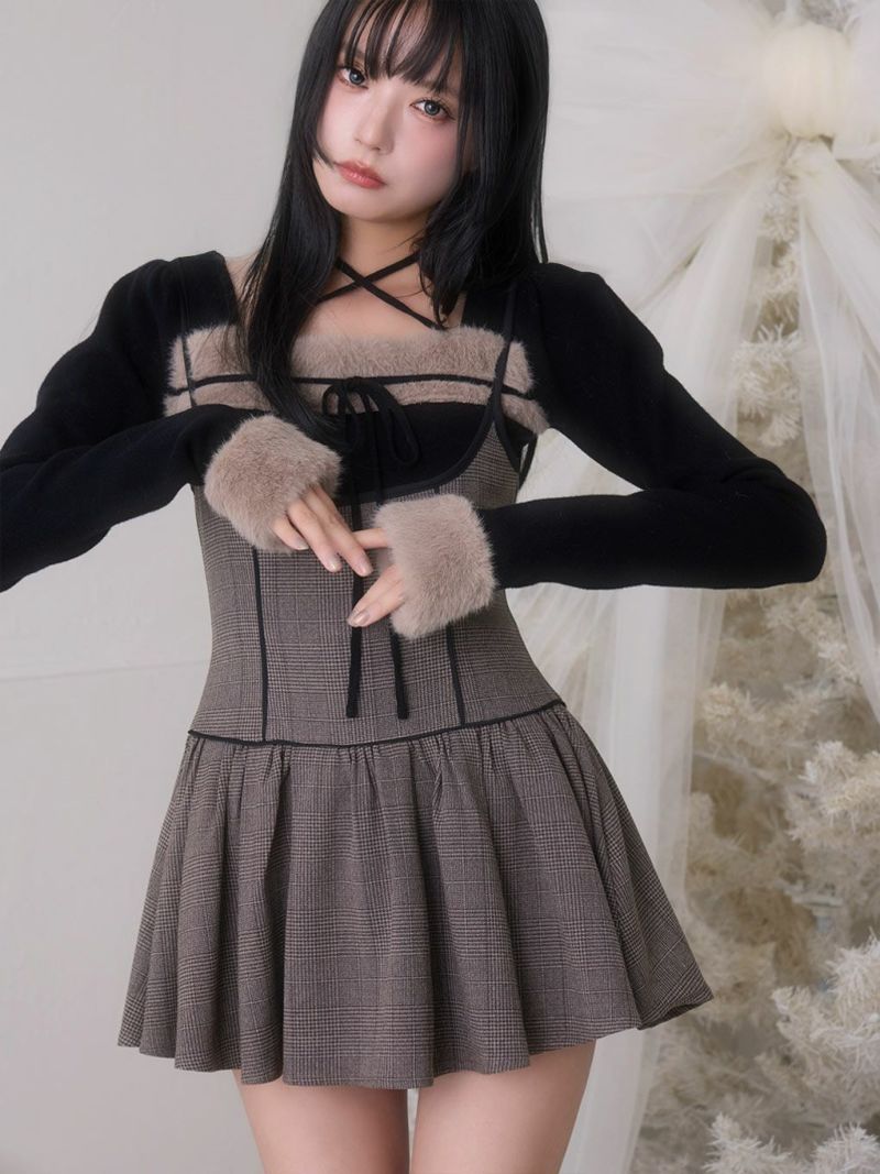 bubbles ファーリボンニットトップス BUBBLES】ファーリボンニットトップス | sparkling mall online store