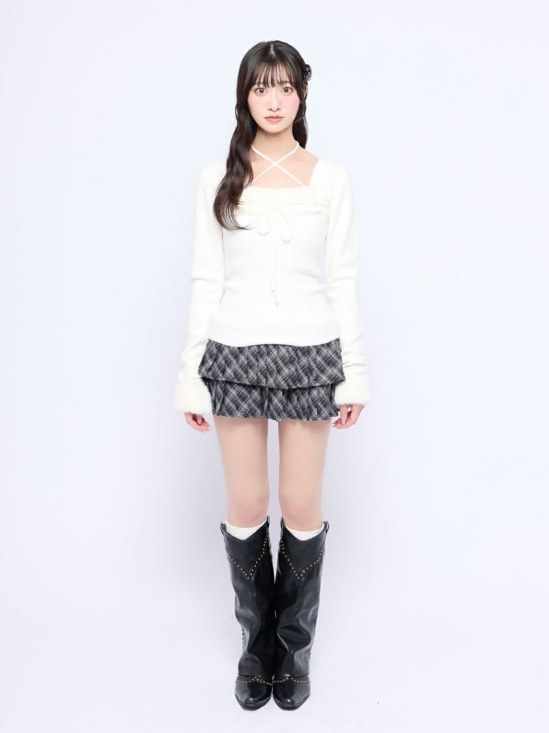 BUBBLES】ファーリボンニットトップス | sparkling mall online
