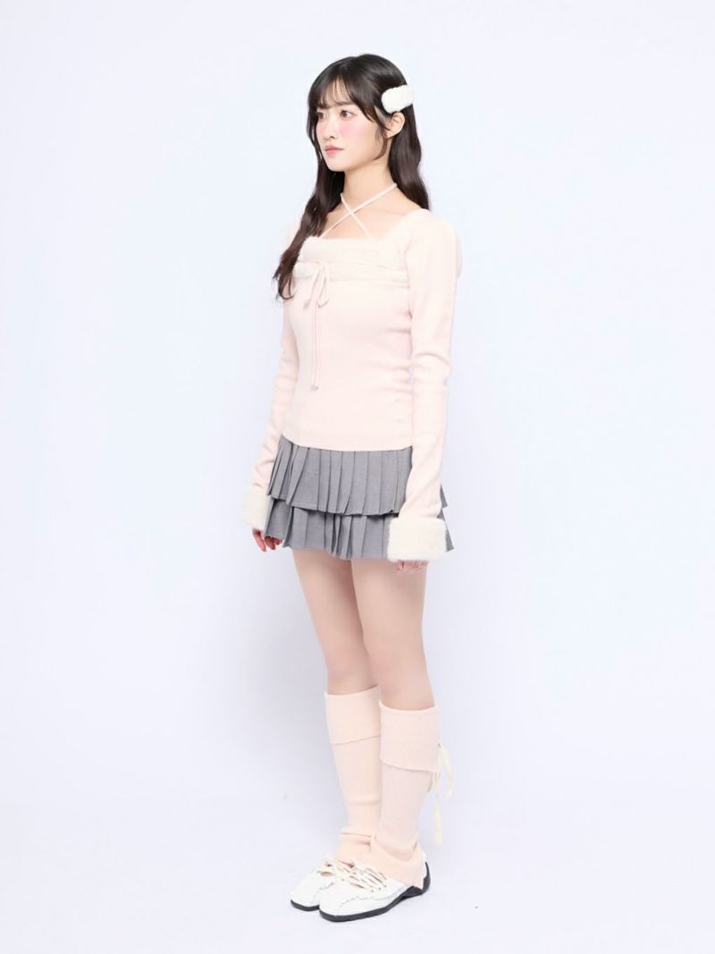 bubbles バブルス　リボンニットアンサンブル ピンク BUBBLES】リボンニットアンサンブル | sparkling mall online store