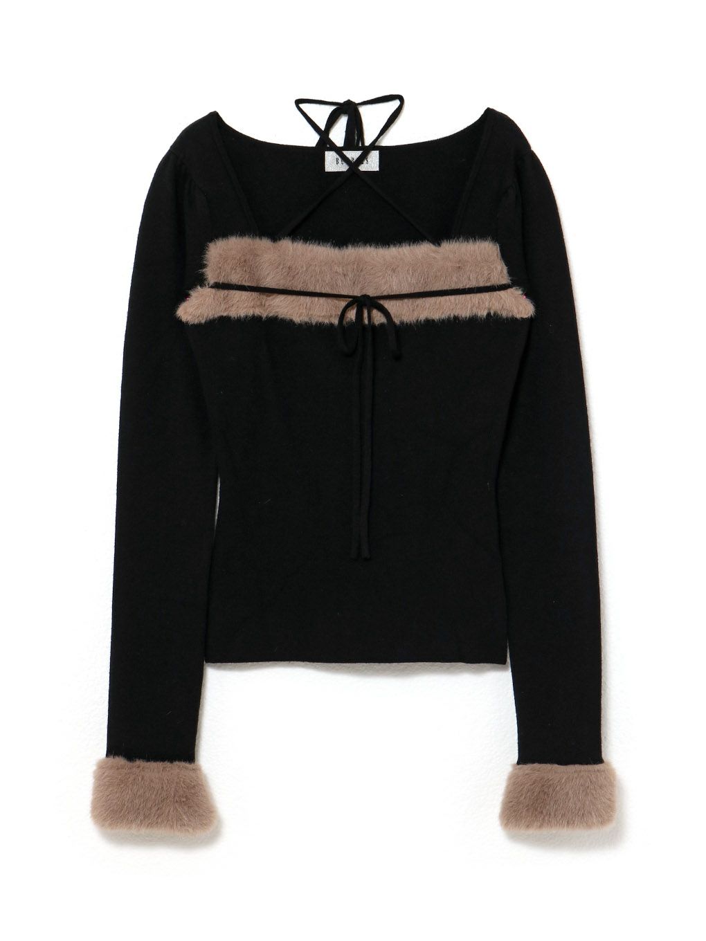 【BUBBLES】ファーリボンニットトップス