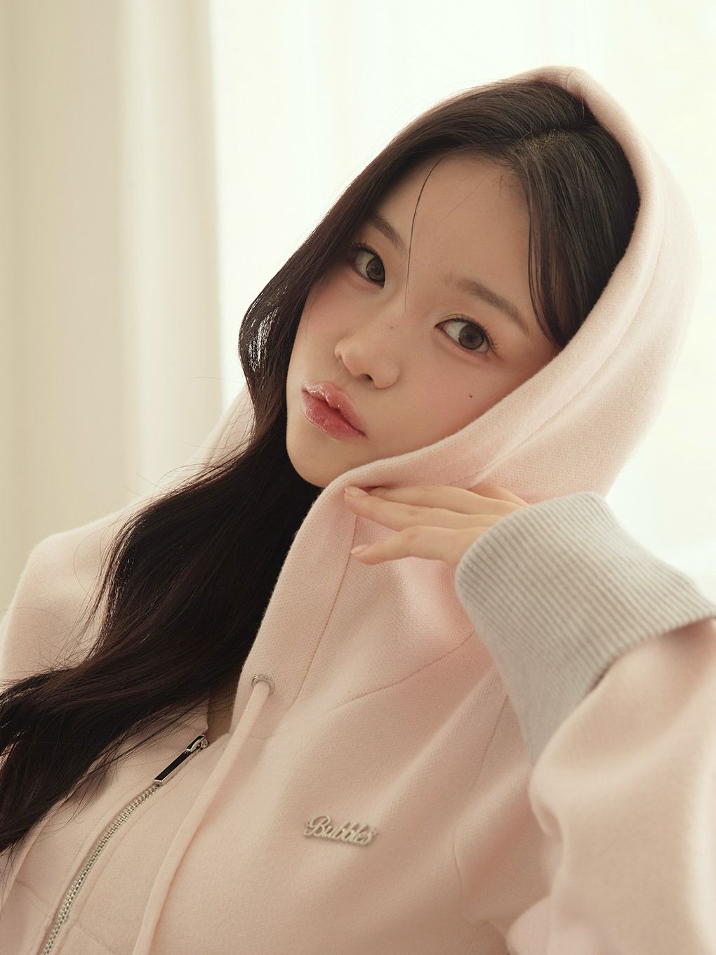 【BUBBLES】バイカラーパーカーニット