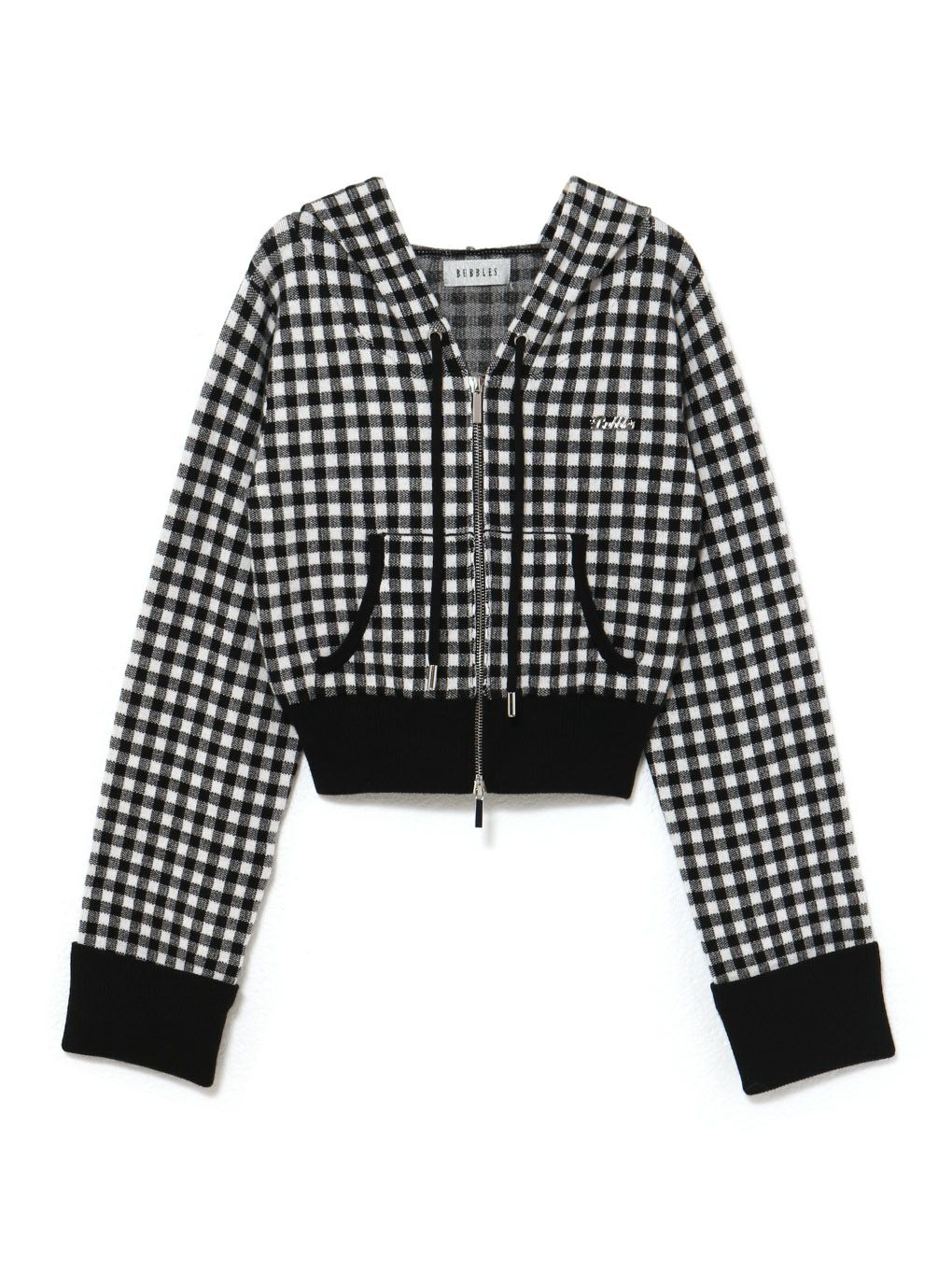 【BUBBLES】バイカラーパーカーニット