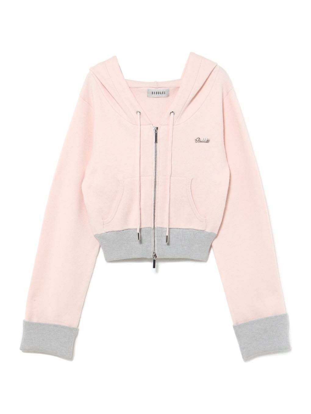 【BUBBLES】バイカラーパーカーニット