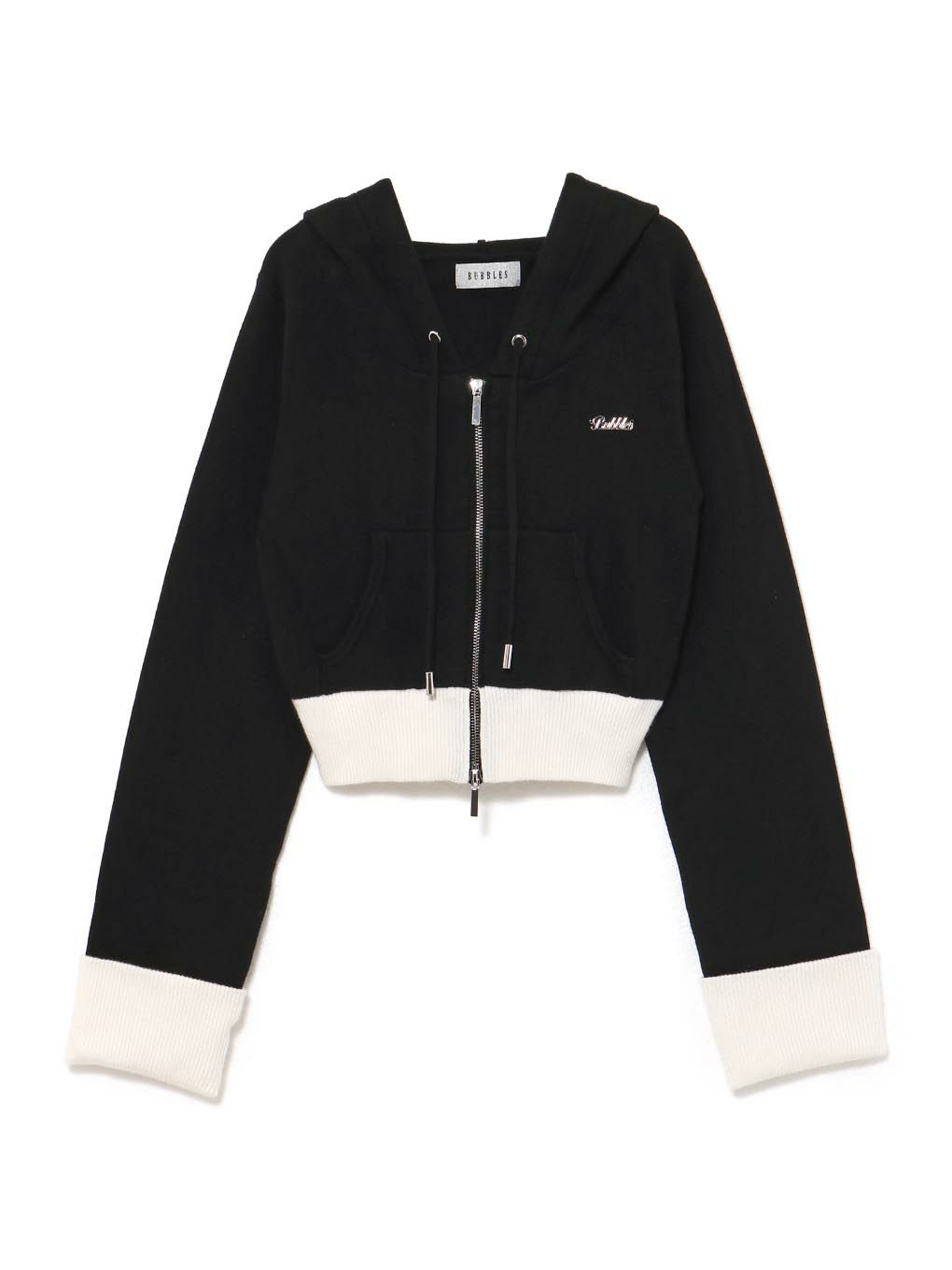 【BUBBLES】バイカラーパーカーニット