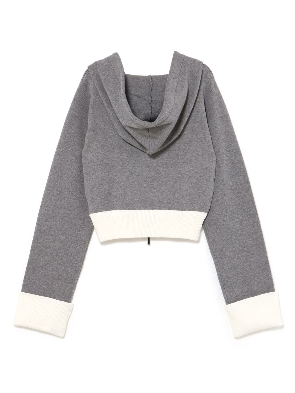 【BUBBLES】バイカラーパーカーニット