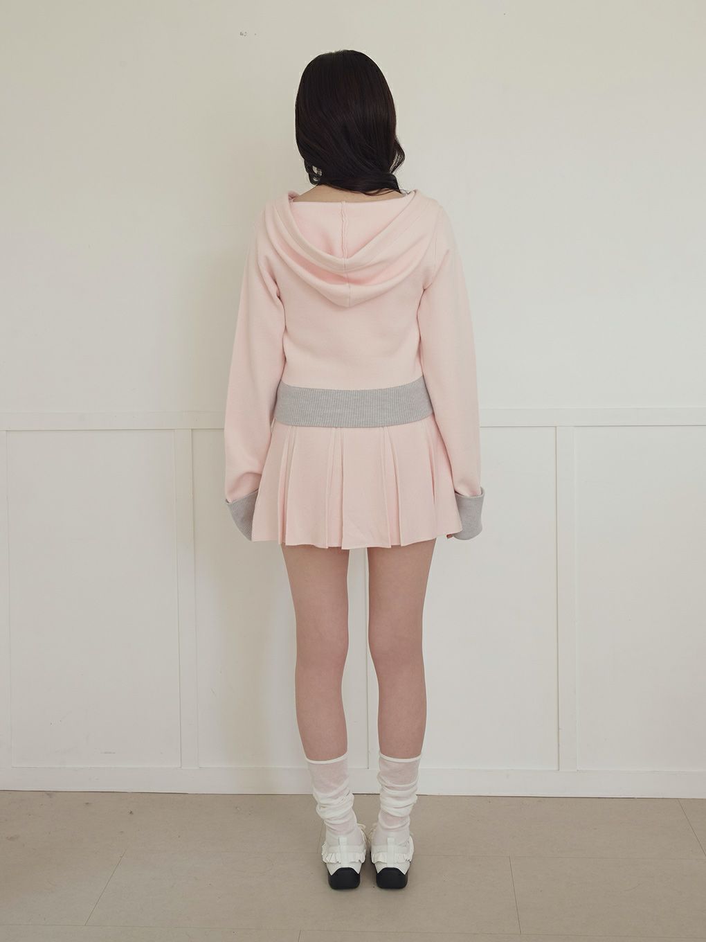 【BUBBLES】バイカラーニットスカパン