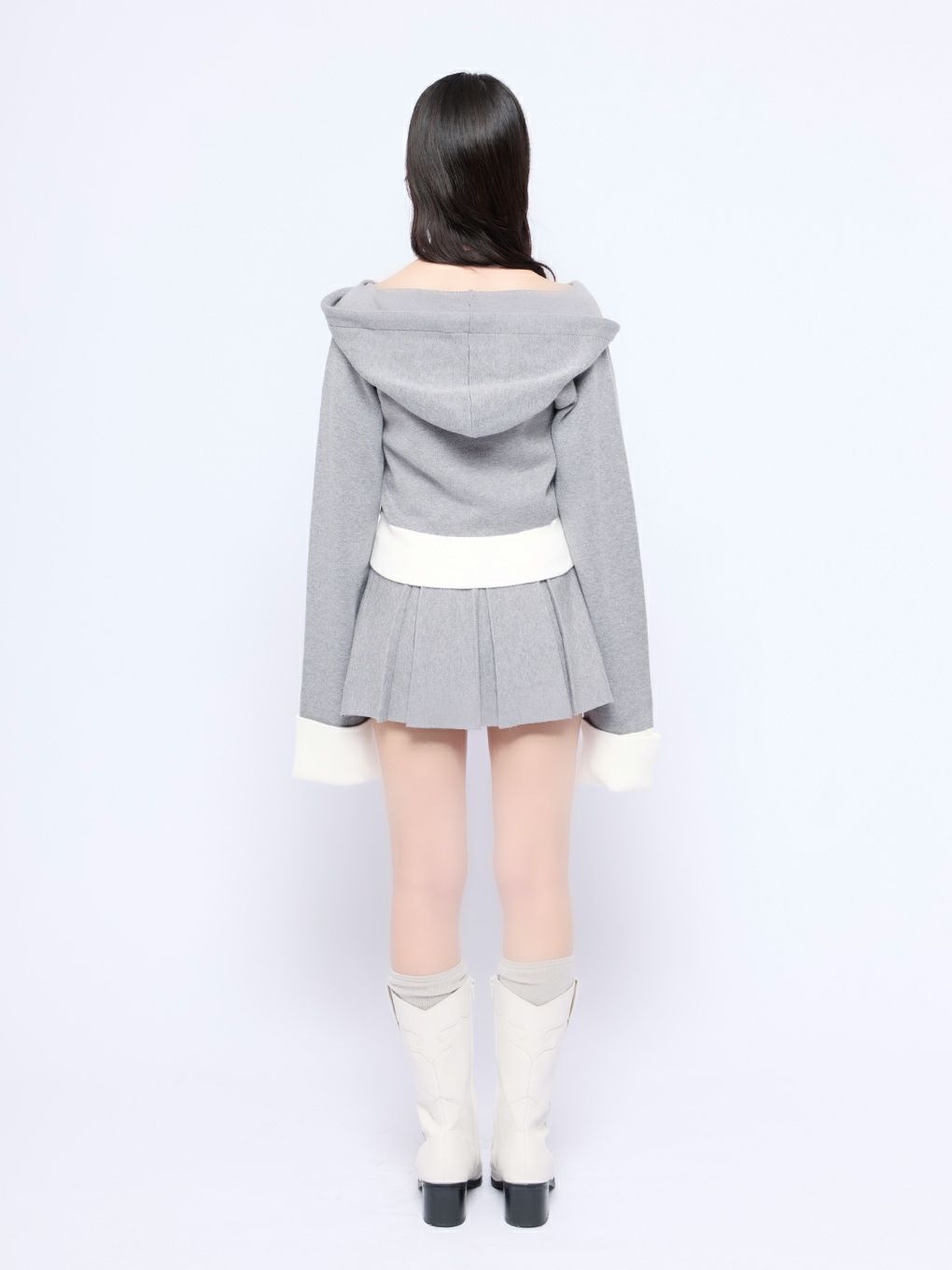 【BUBBLES】バイカラーニットスカパン