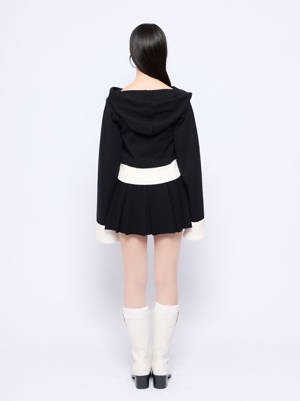 【BUBBLES】バイカラーニットスカパン