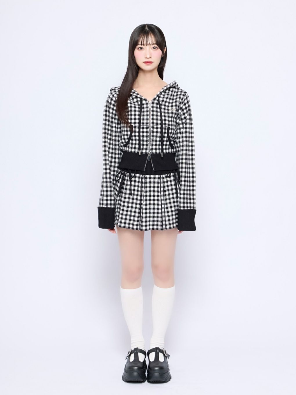 【BUBBLES】バイカラーニットスカパン