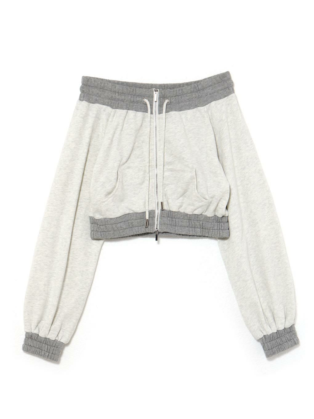 【BUBBLES】バイカラーオフショルスウェットトップス