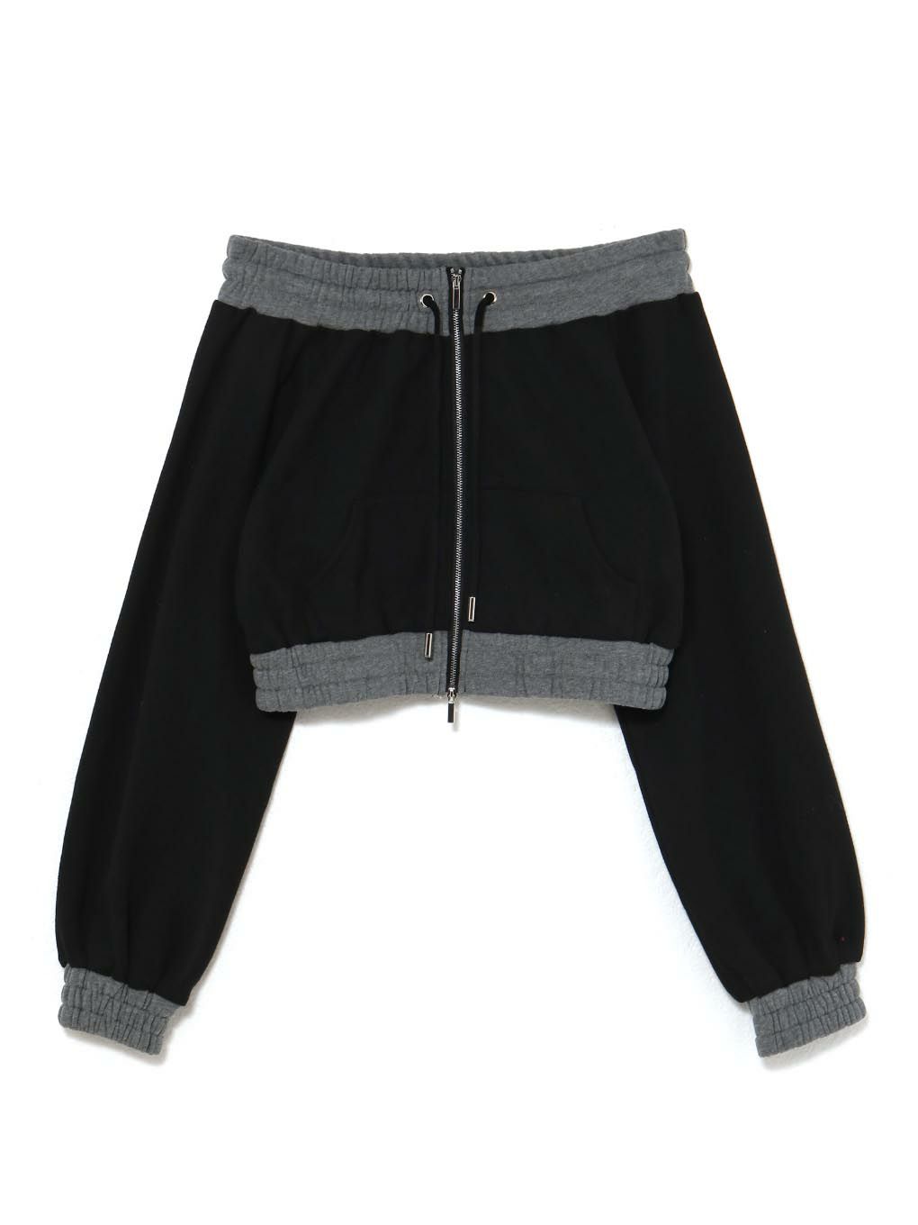 【BUBBLES】バイカラーオフショルスウェットトップス