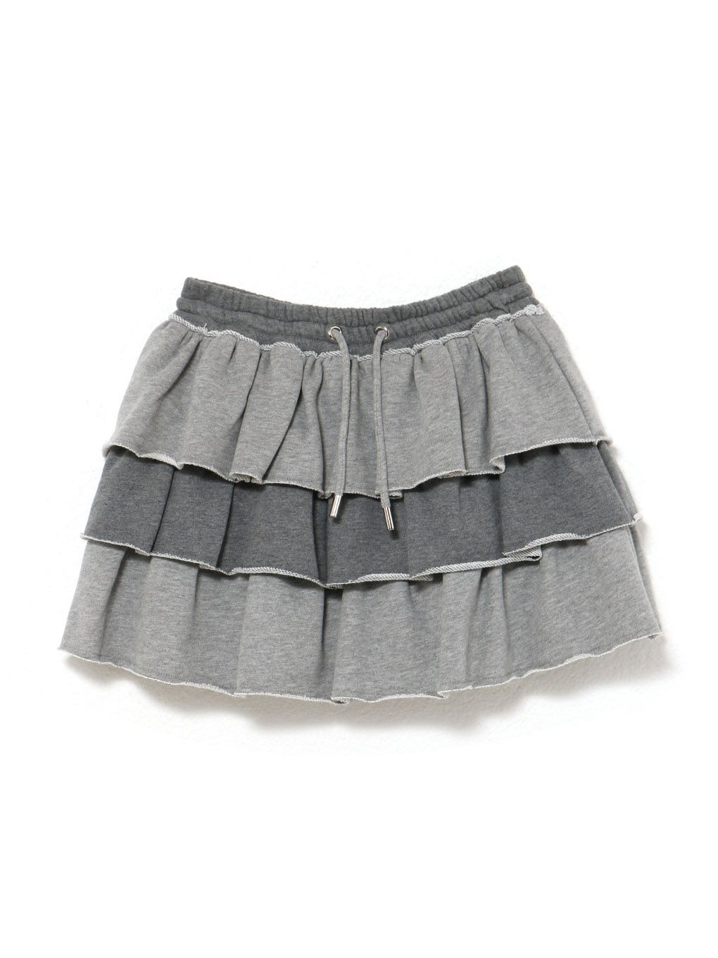 【BUBBLES】バイカラーフリルスウェットスカパン